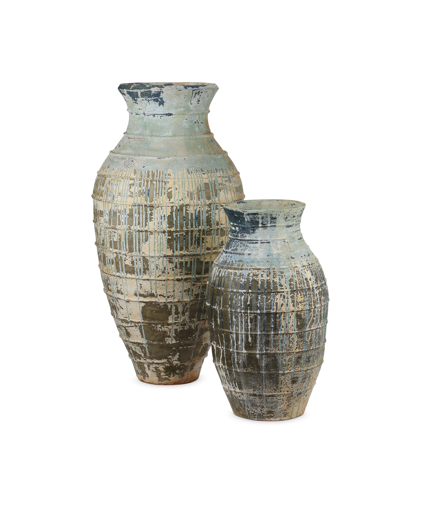 Lipari Extra Large Antique Blue Drip Urn | Currey & Co - 2200-0061