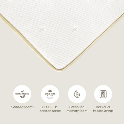 LAGOM Green Tea Cloud Top Hybrid Mattress, Made in USA : 10