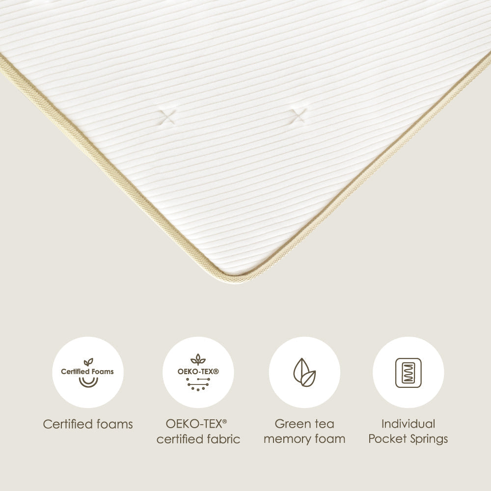 LAGOM Green Tea Cloud Top Hybrid Mattress, Made in USA : 14