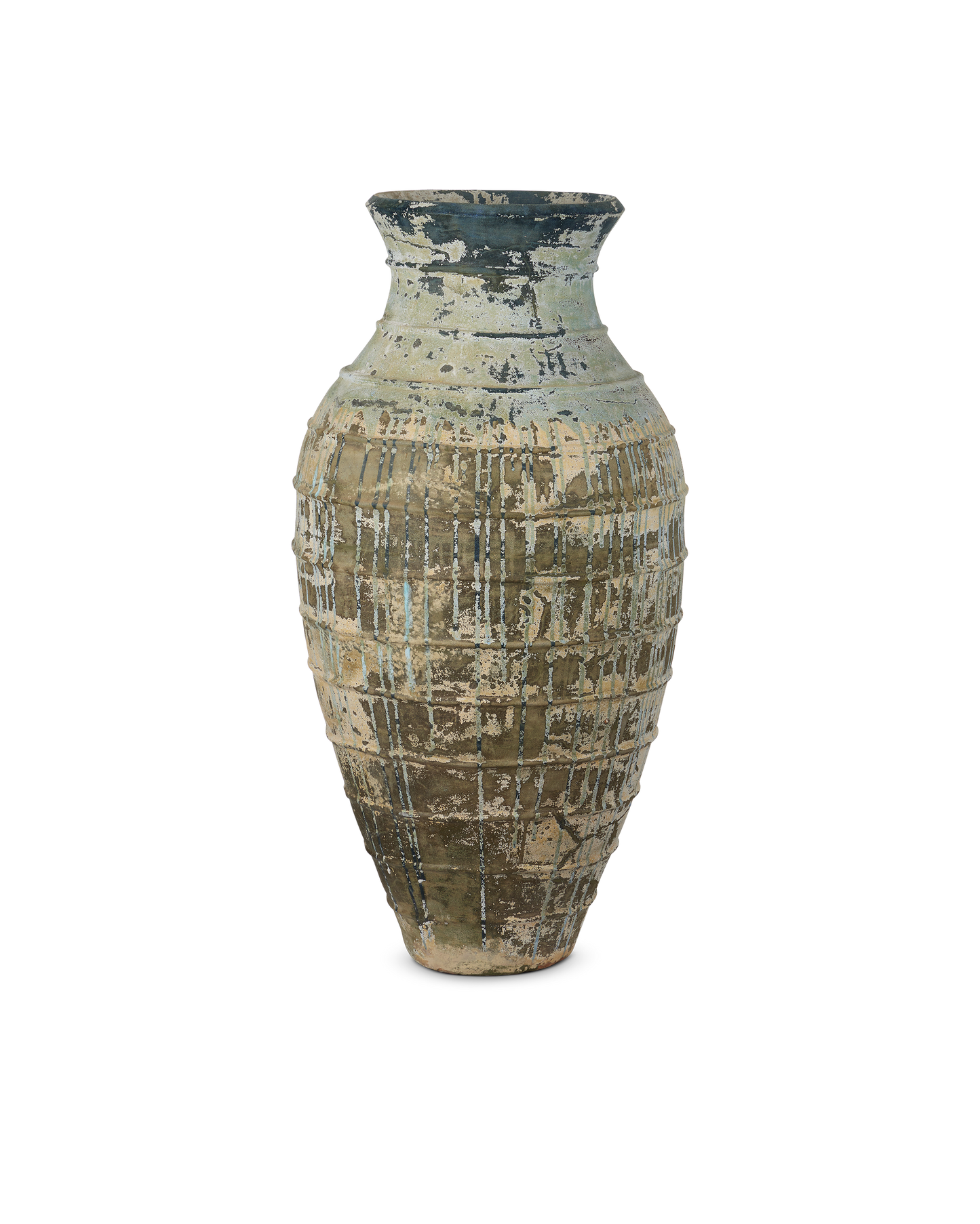 Lipari Extra Large Antique Blue Drip Urn | Currey & Co - 2200-0061